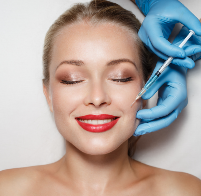 Woman undergoing cosmetic treatment